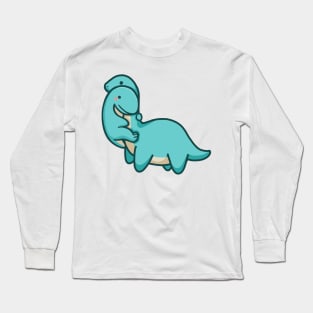 Cute T-rex hugging Long Neck Dinosaur Long Sleeve T-Shirt